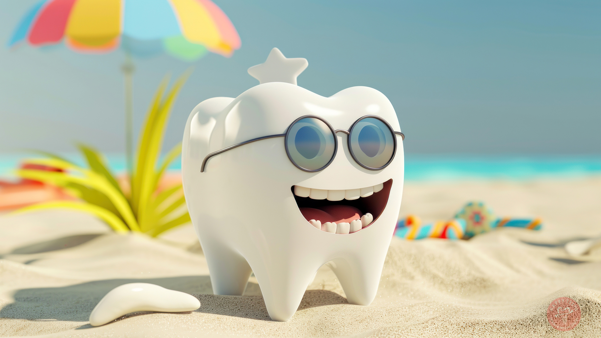 A cehilled glass of sugarcane juice next to a dental mirror, representing summer dental care Ludhiana.